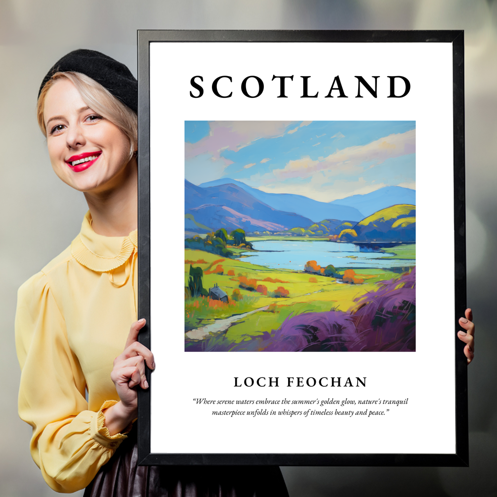 Person holding a poster of Loch Feochan