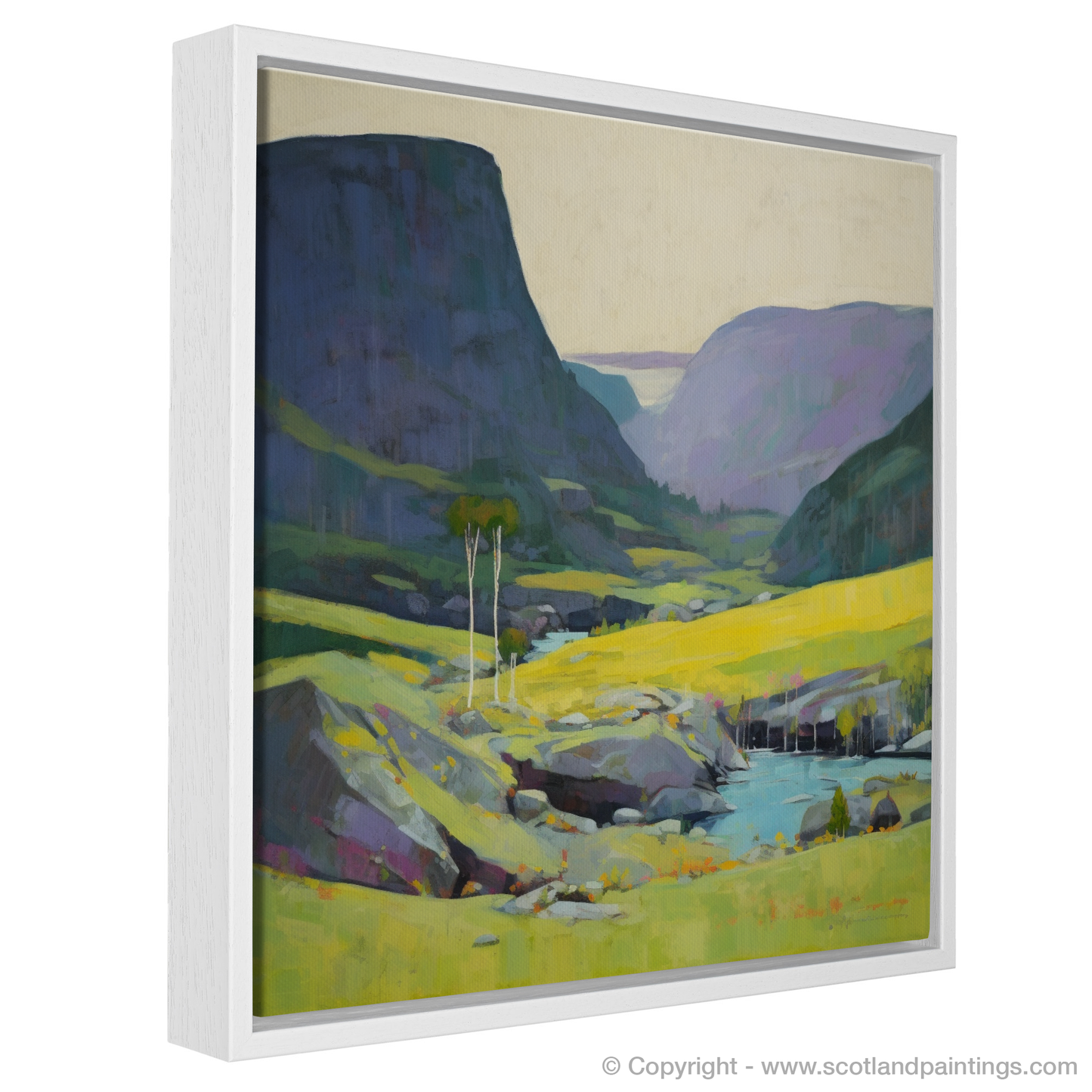 Abstract Elegance of Glencoe: Lady's-mantle and Waterfall Whispers