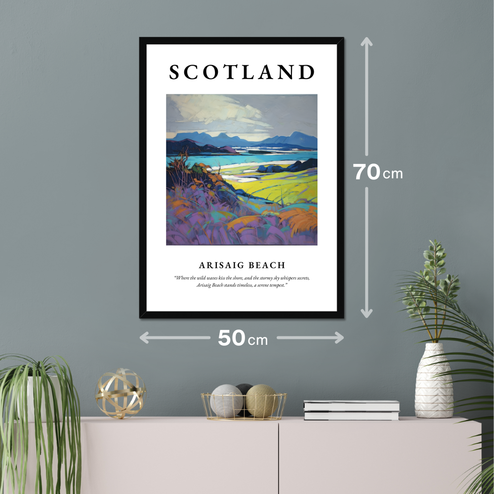 Poster of Arisaig Beach hanging on a wall