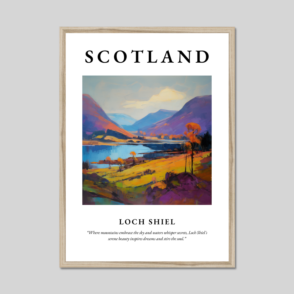 Poster in a natural frame with the word Scotland