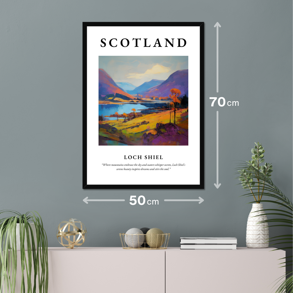 Poster of Loch Shiel hanging on a wall