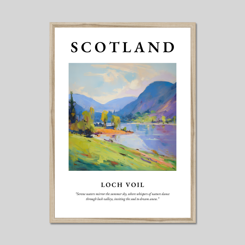 Poster in a natural frame with the word Scotland