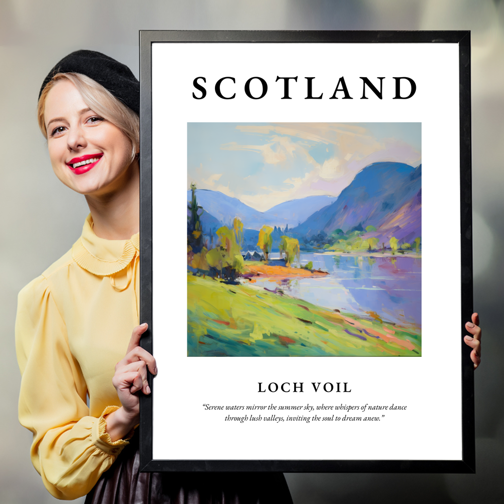 Person holding a poster of Loch Voil