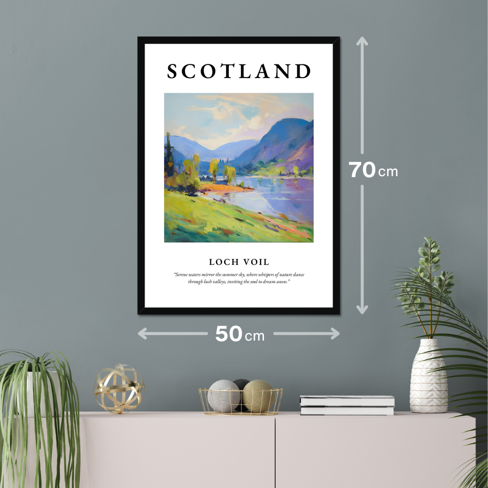 Poster of Loch Voil hanging on a wall