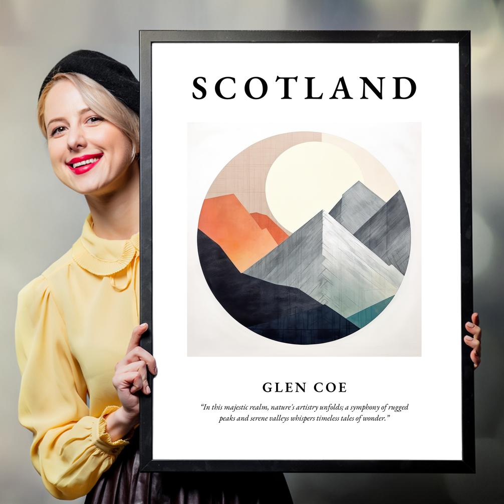 Person holding a poster of Glen Coe