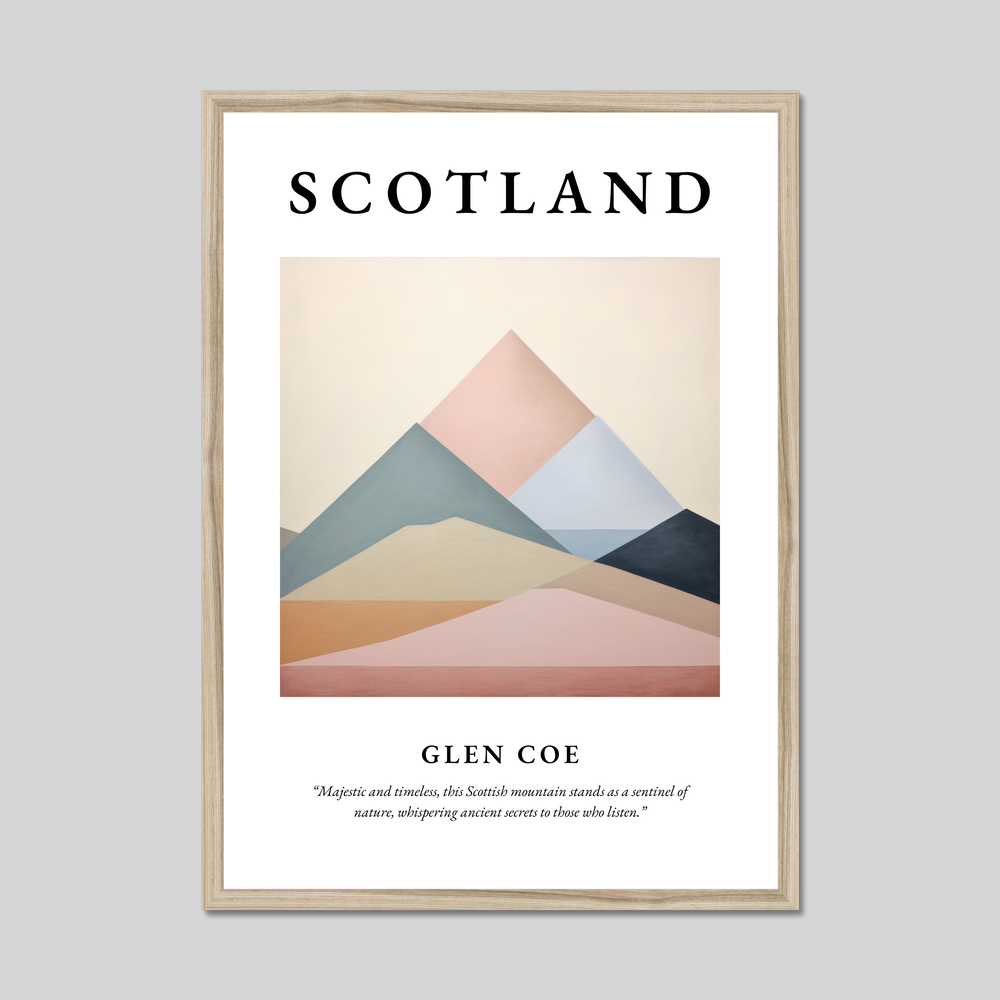 Poster in a natural frame with the word Scotland