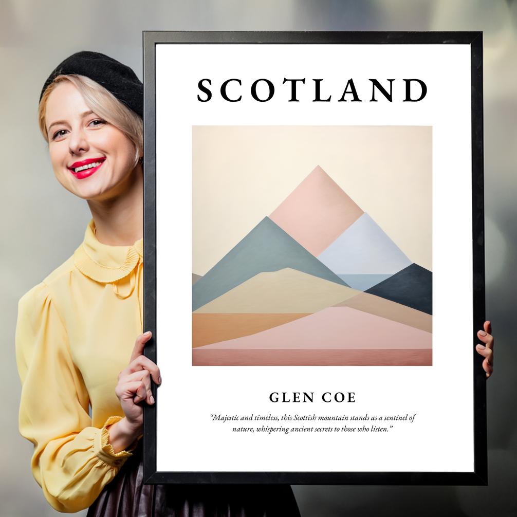 Person holding a poster of Glen Coe