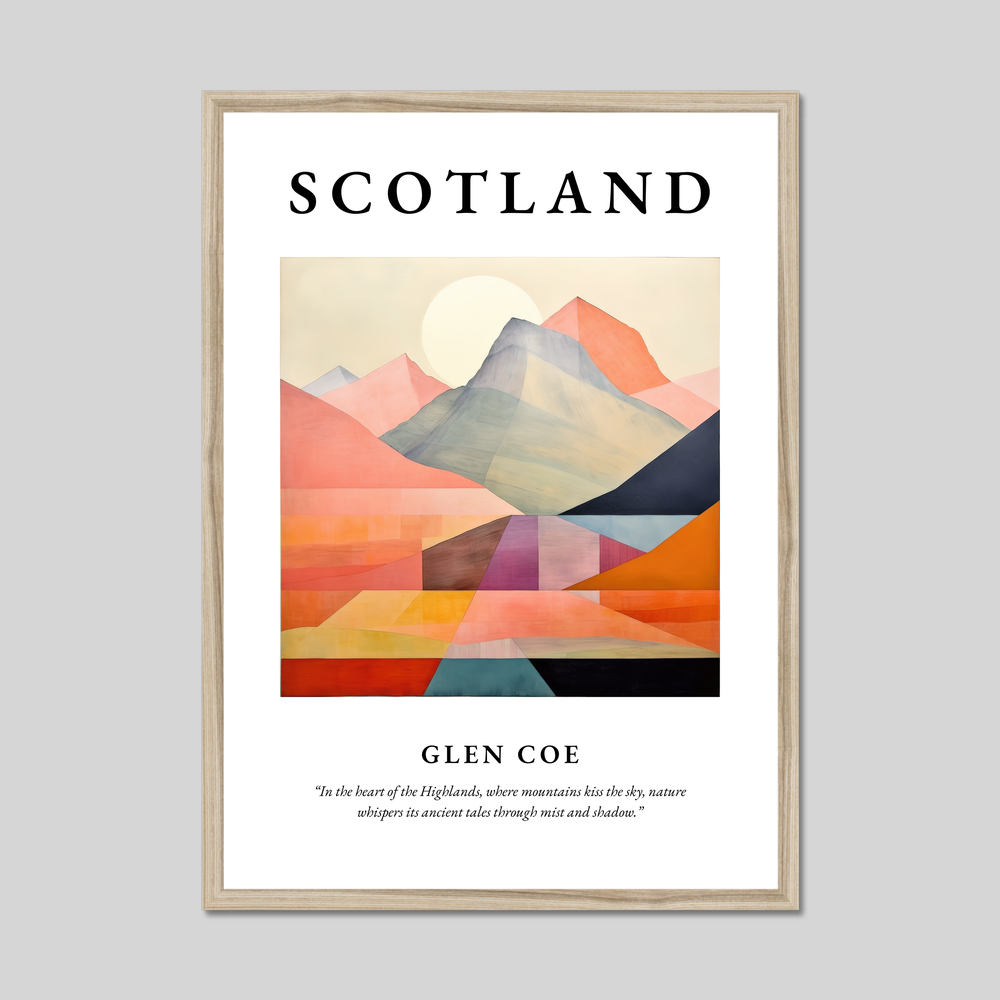 Poster in a natural frame with the word Scotland