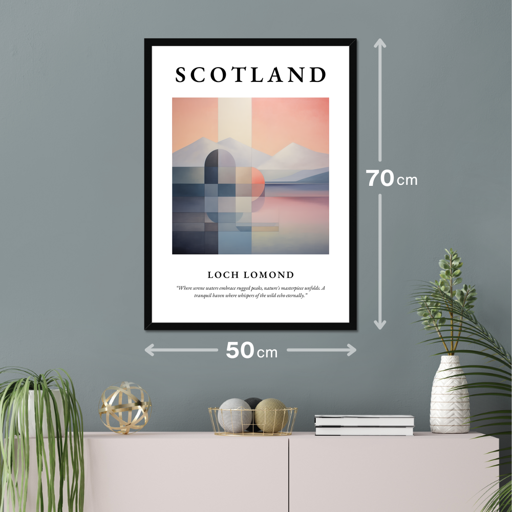 Poster of Loch Lomond hanging on a wall