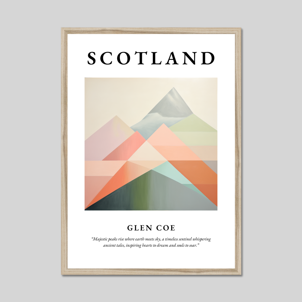 Poster in a natural frame with the word Scotland