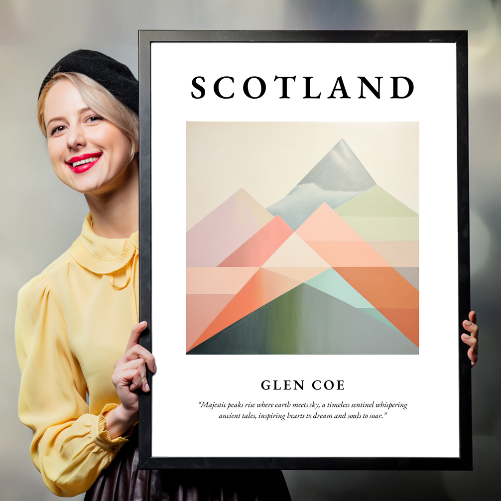 Person holding a poster of Glen Coe