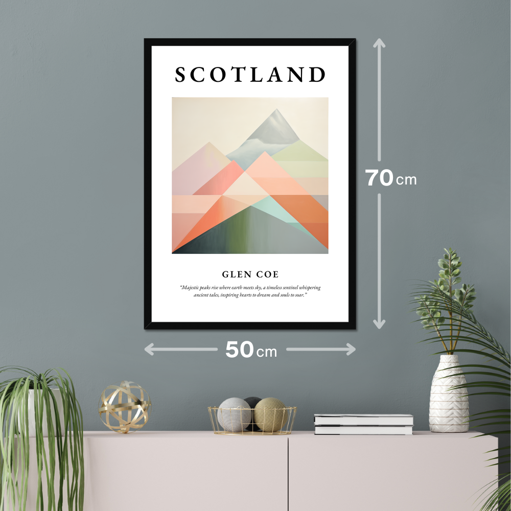 Poster of Glen Coe hanging on a wall