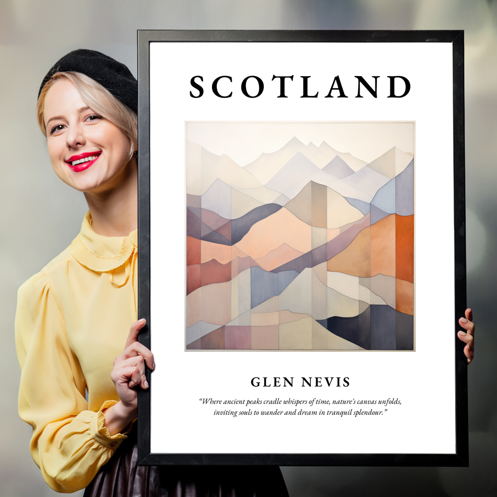 Person holding a poster of Glen Nevis