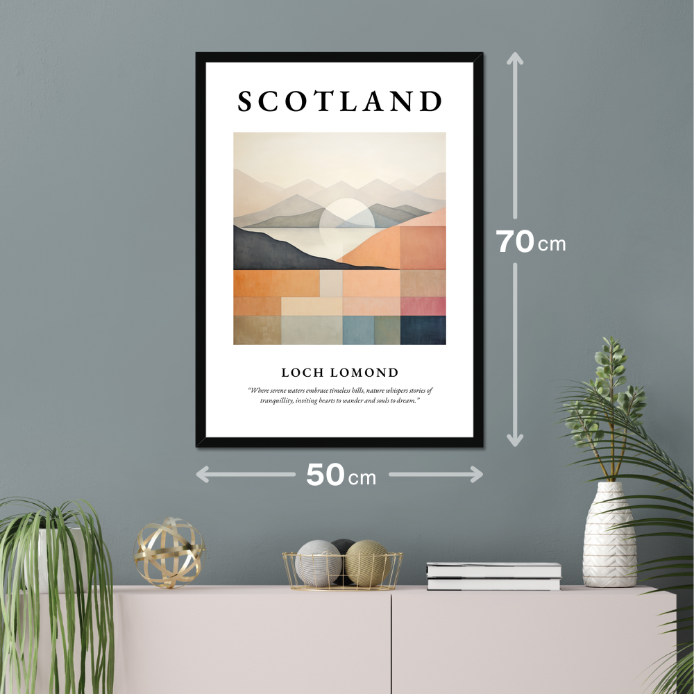 Poster of Loch Lomond hanging on a wall