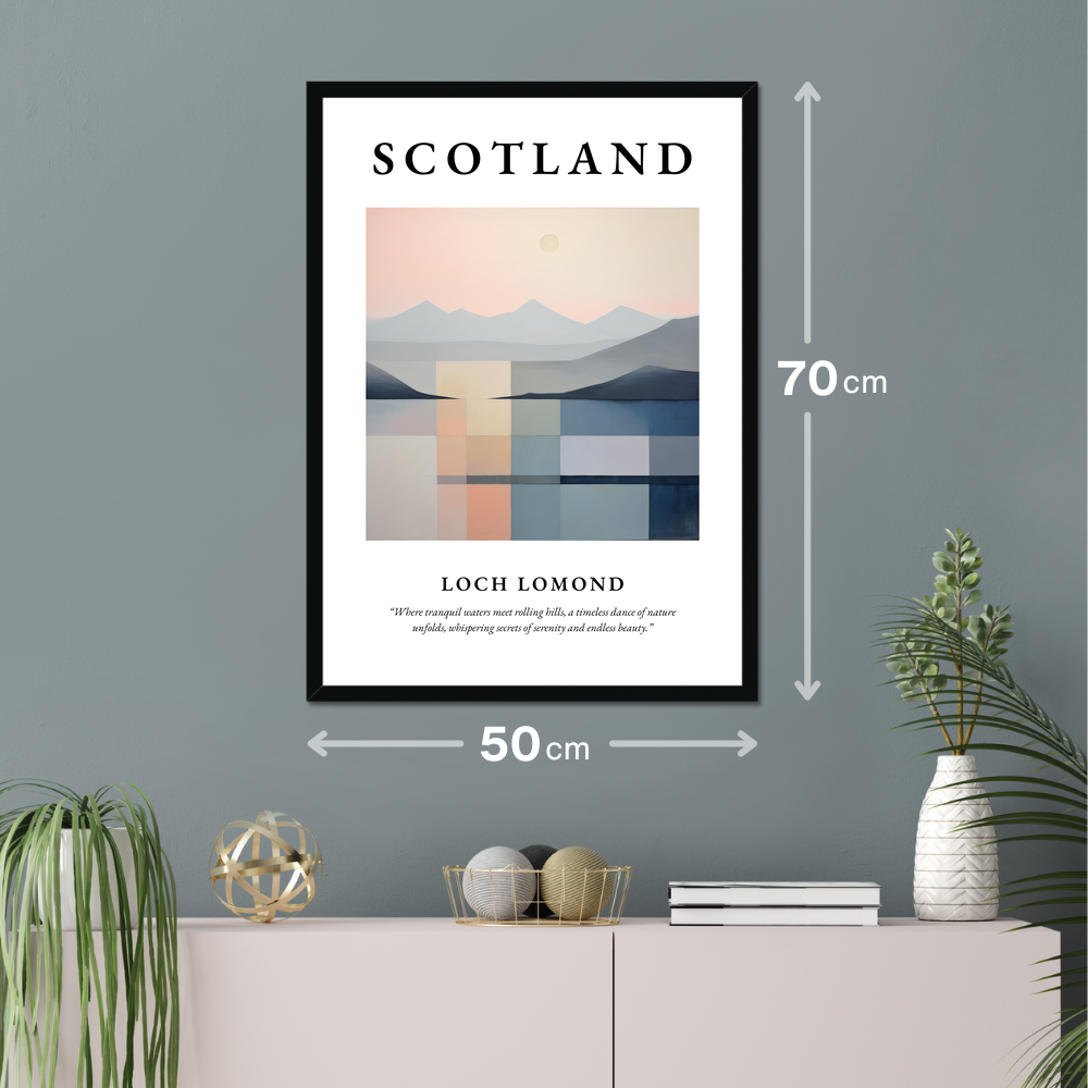 Poster of Loch Lomond hanging on a wall