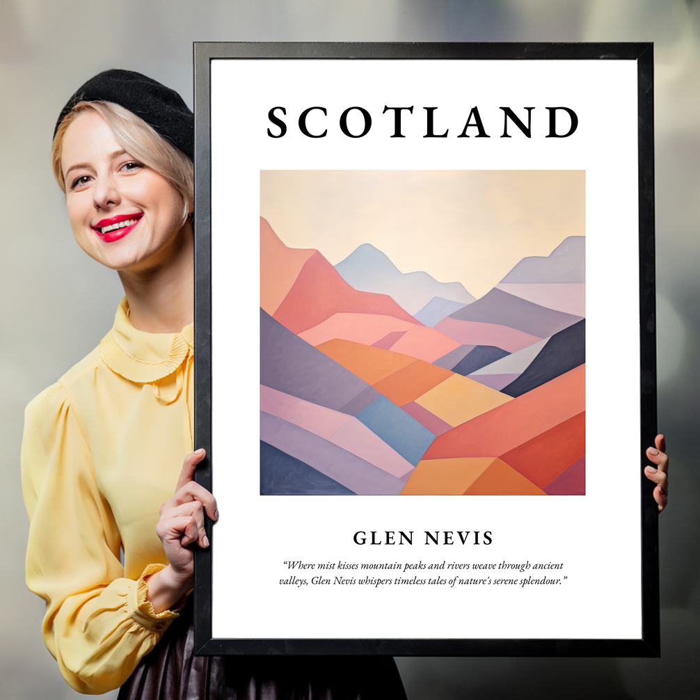 Person holding a poster of Glen Nevis