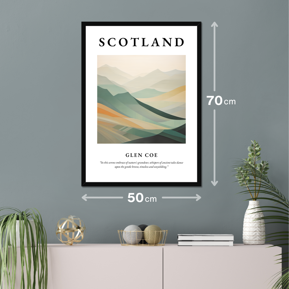 Poster of Glen Coe hanging on a wall