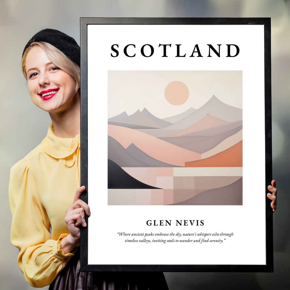 Person holding a poster of Glen Nevis