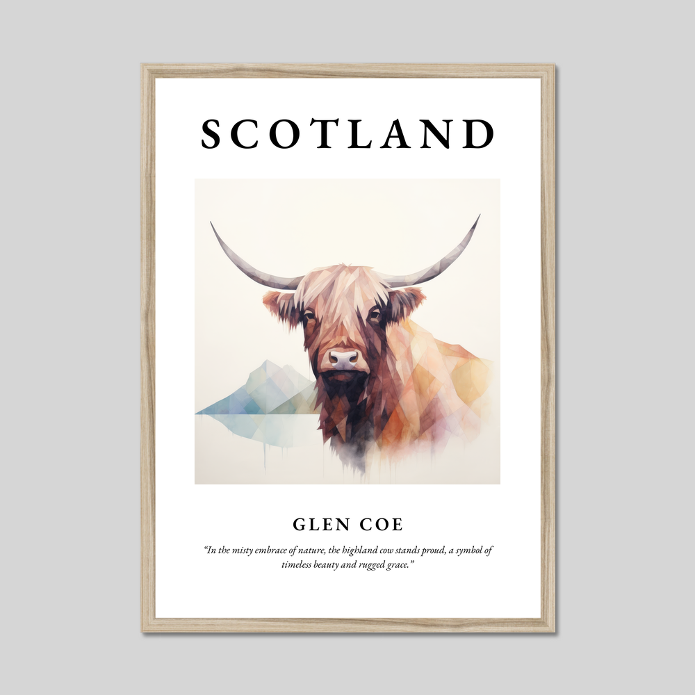 Poster in a natural frame with the word Scotland