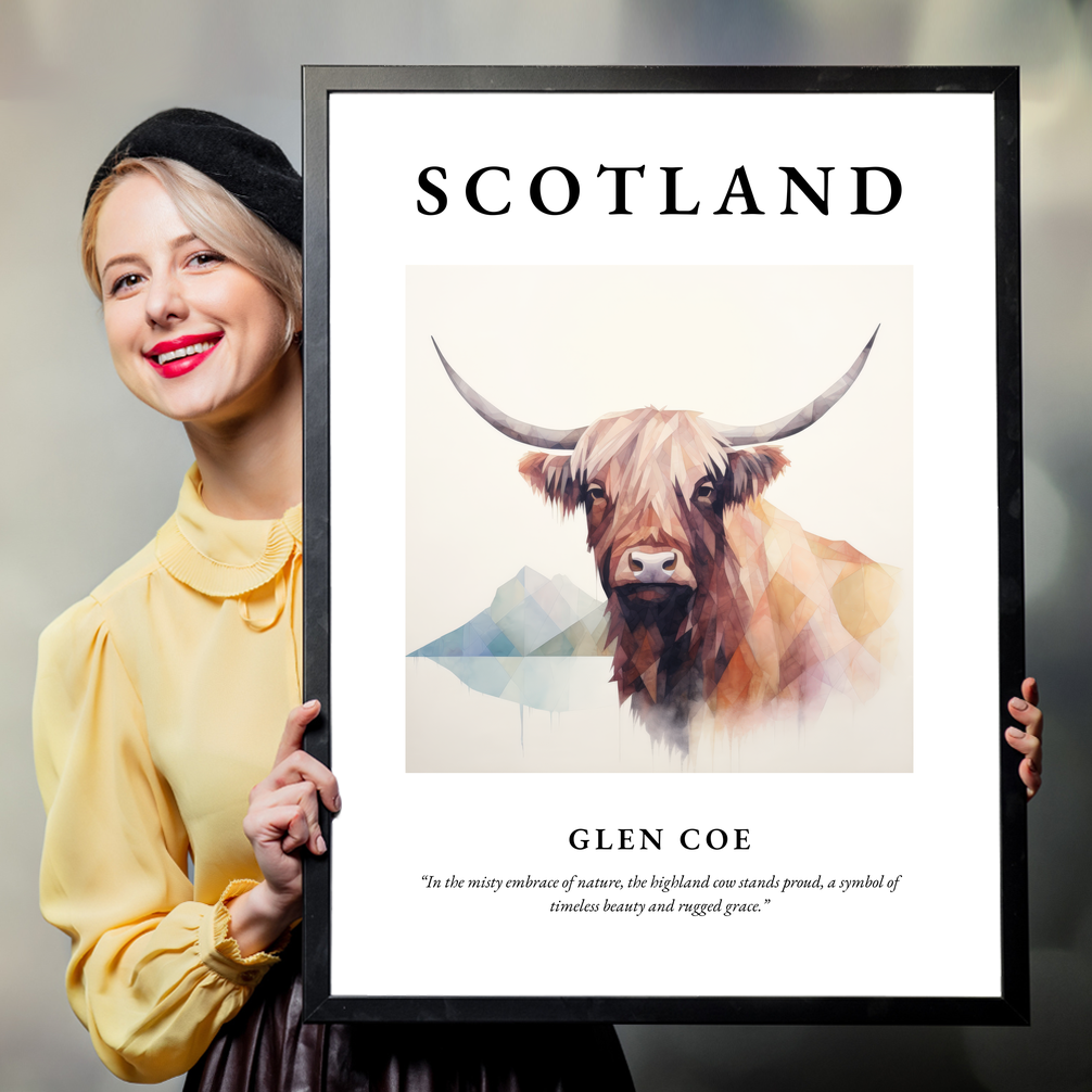 Person holding a poster of Glen Coe