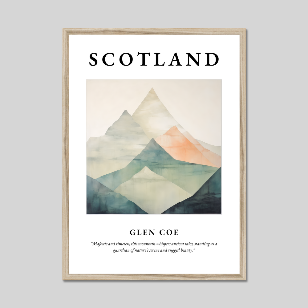 Poster in a natural frame with the word Scotland