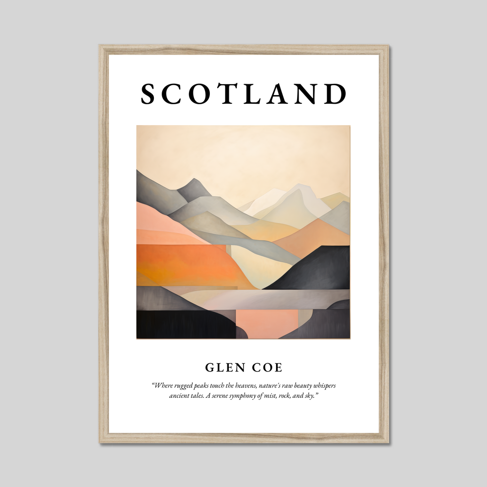 Poster in a natural frame with the word Scotland