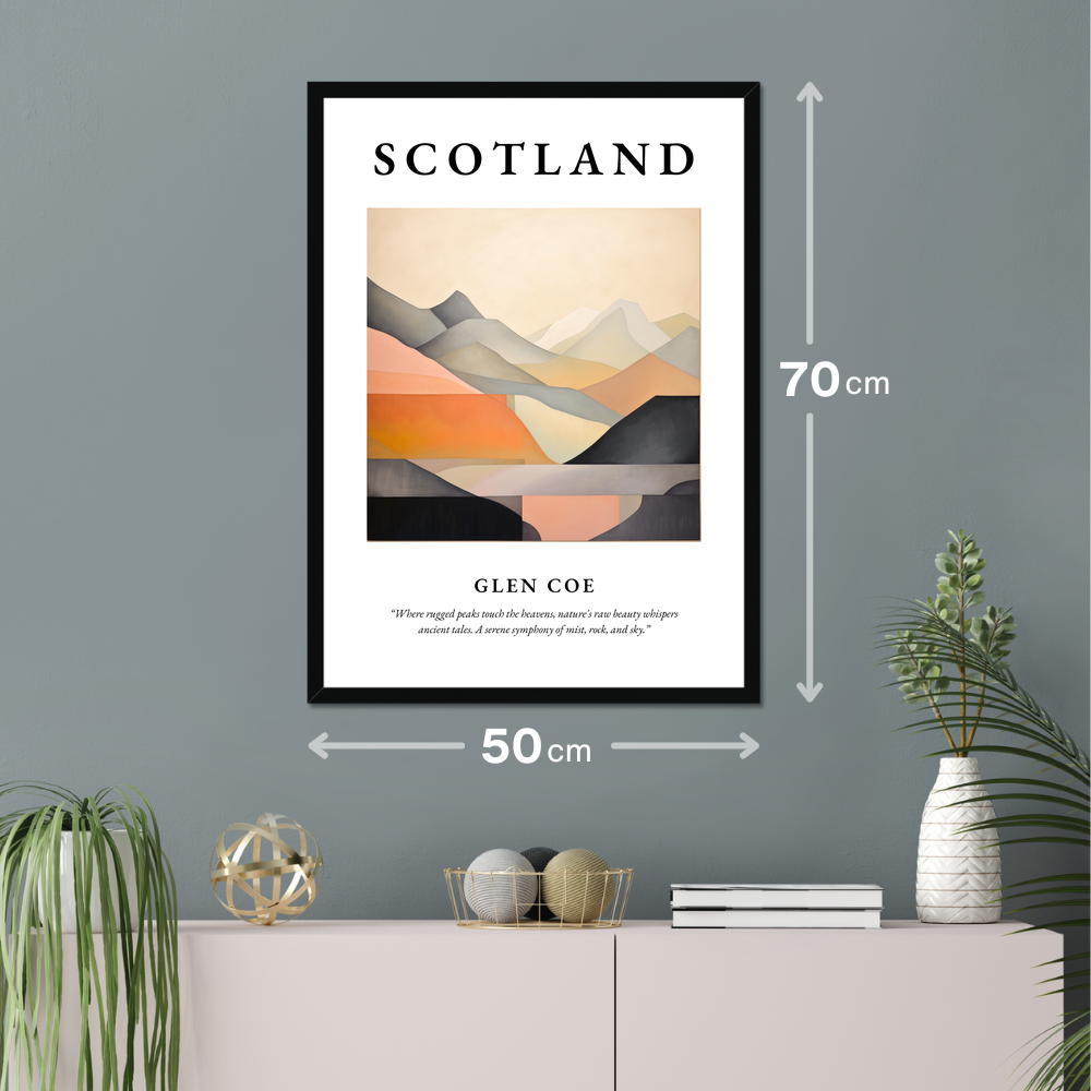 Poster of Glen Coe hanging on a wall