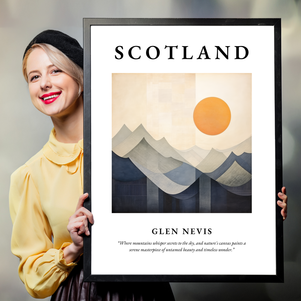 Person holding a poster of Glen Nevis