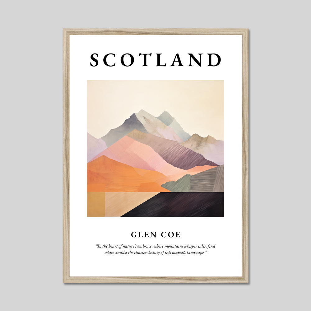 Poster in a natural frame with the word Scotland