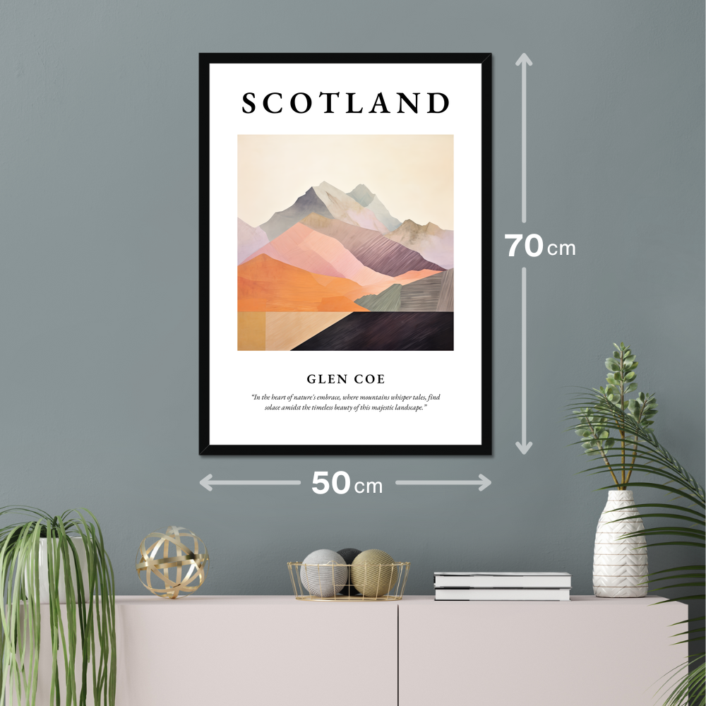 Poster of Glen Coe hanging on a wall