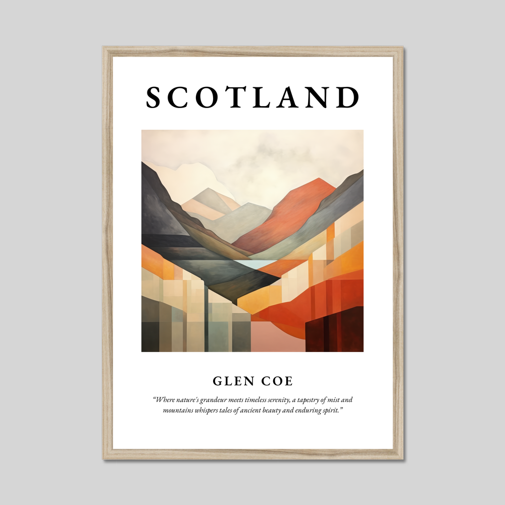 Poster in a natural frame with the word Scotland