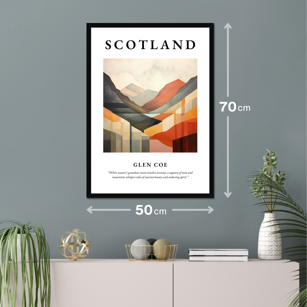 Poster of Glen Coe hanging on a wall