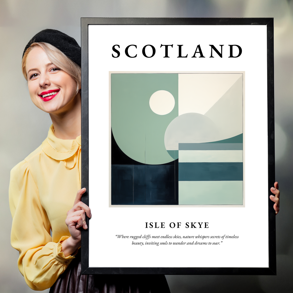 Person holding a poster of Isle of Skye