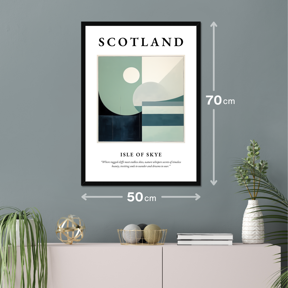 Poster of Isle of Skye hanging on a wall