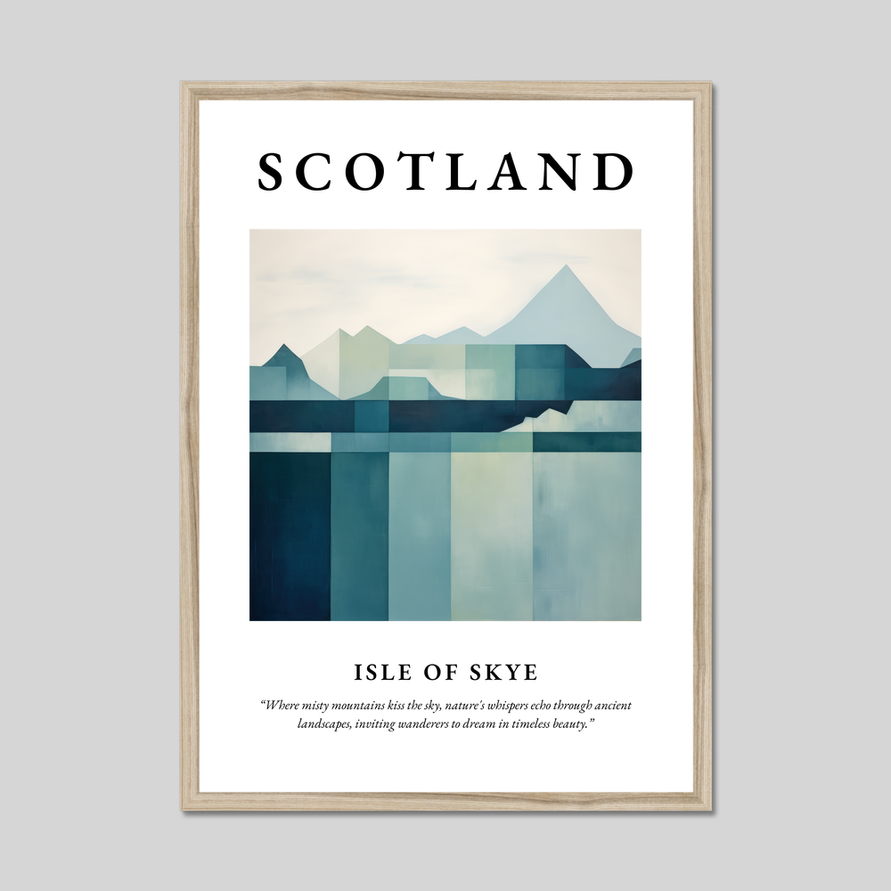 Poster in a natural frame with the word Scotland