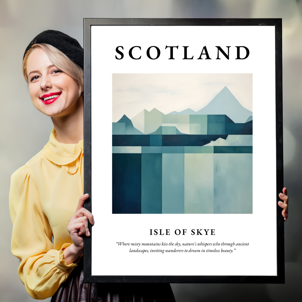 Person holding a poster of Isle of Skye