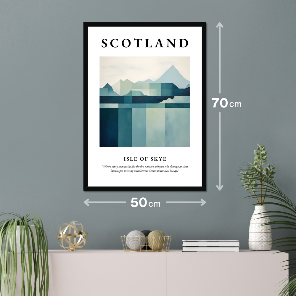 Poster of Isle of Skye hanging on a wall