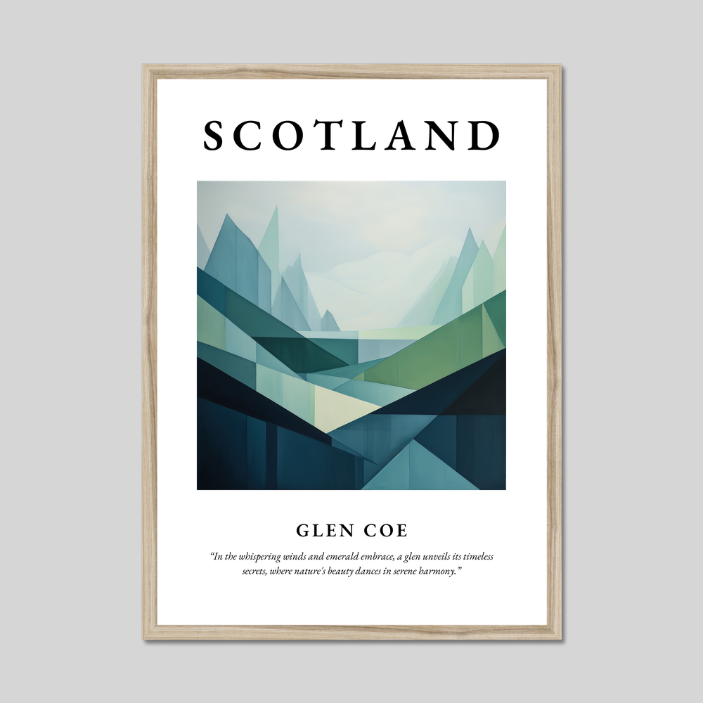 Poster in a natural frame with the word Scotland