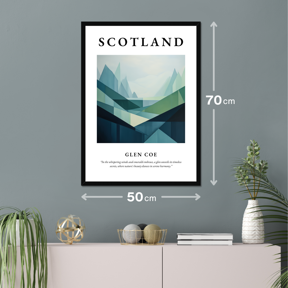 Poster of Glen Coe hanging on a wall