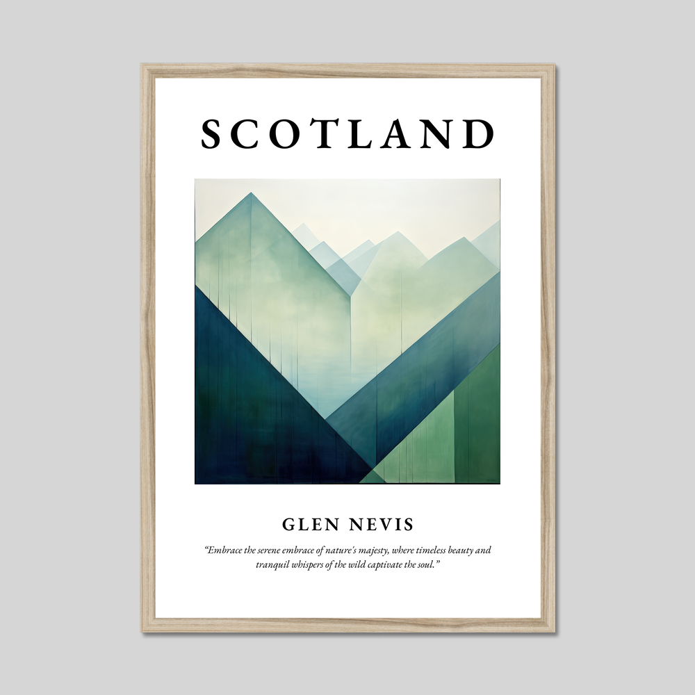 Poster in a natural frame with the word Scotland