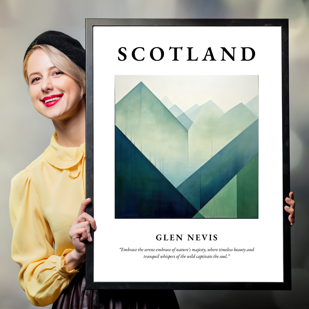 Person holding a poster of Glen Nevis