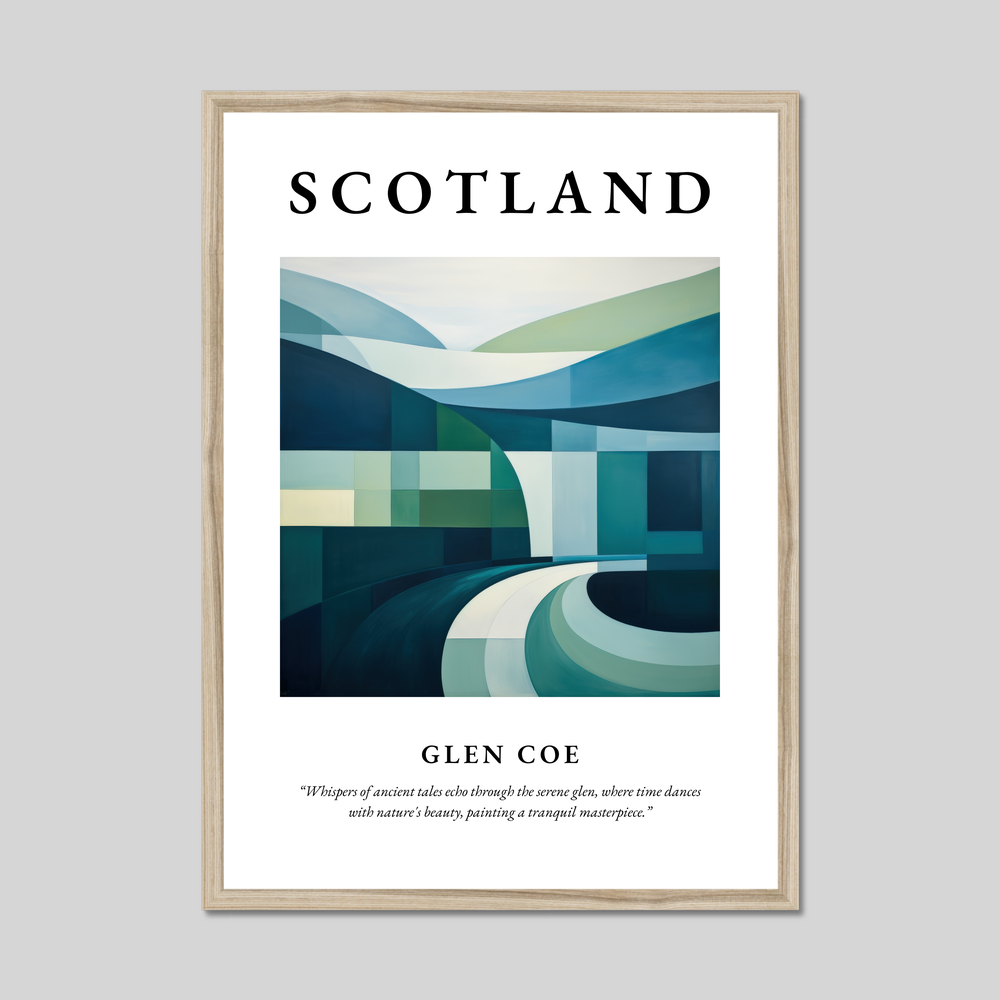 Poster in a natural frame with the word Scotland