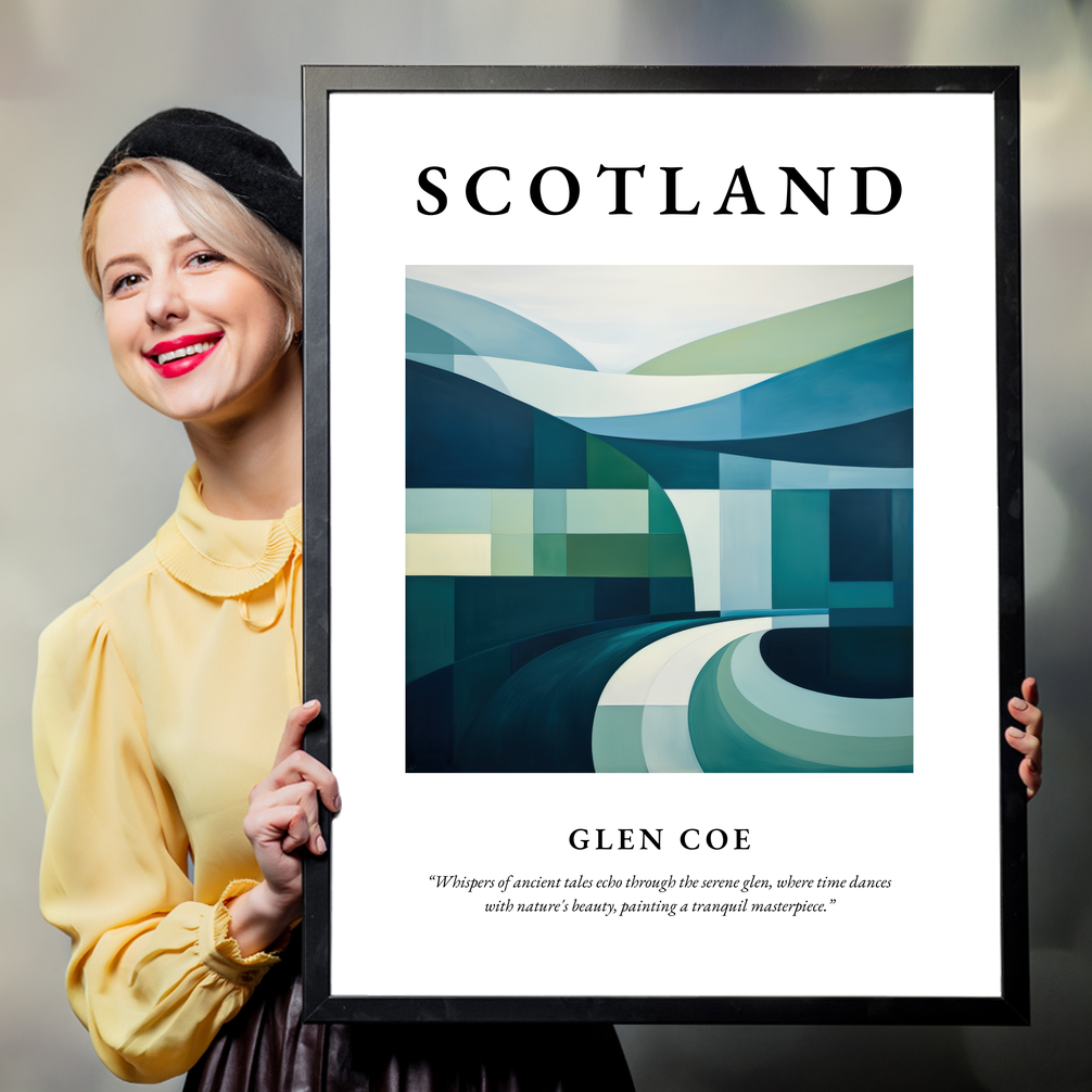 Person holding a poster of Glen Coe