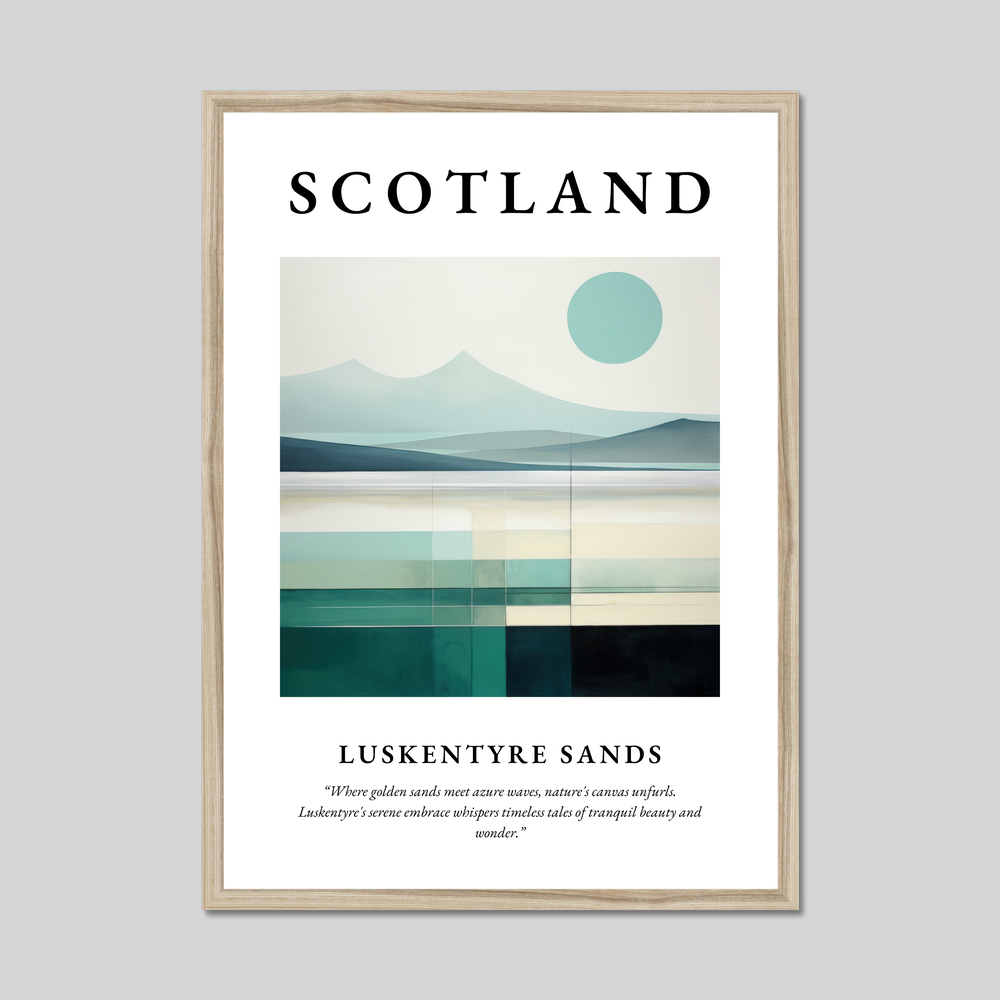 Poster in a natural frame with the word Scotland