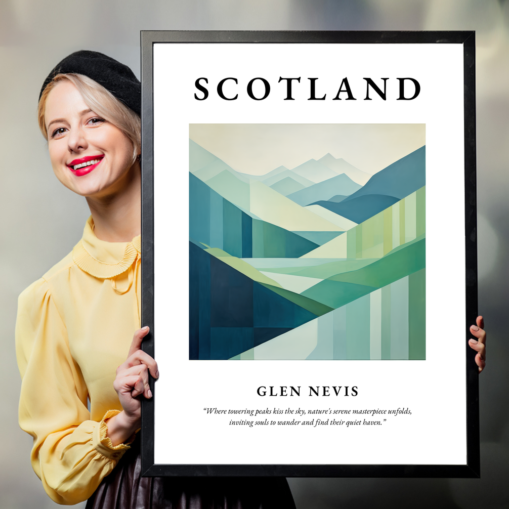 Person holding a poster of Glen Nevis