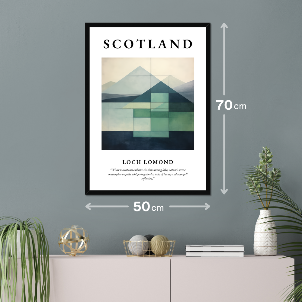 Poster of Loch Lomond hanging on a wall