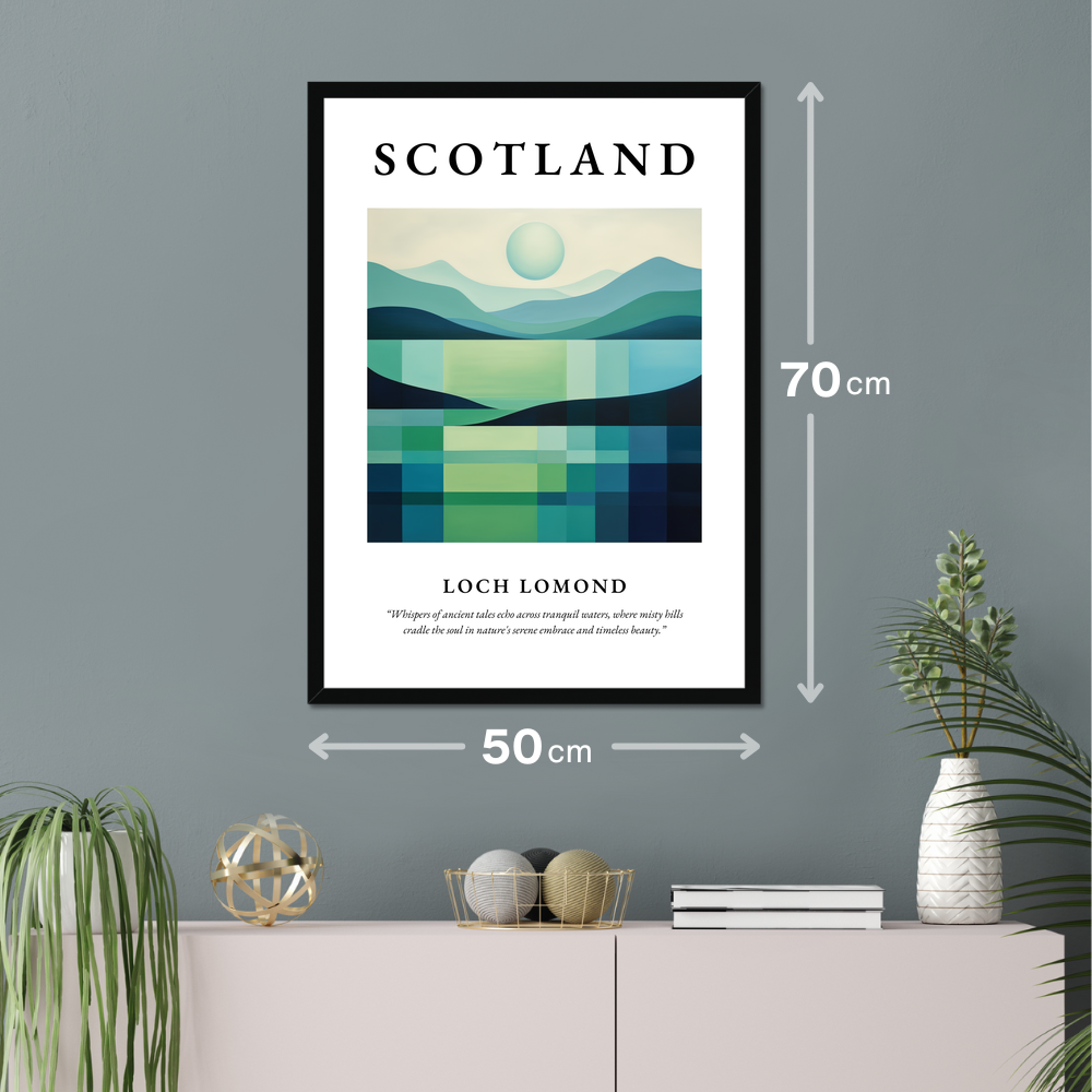 Poster of Loch Lomond hanging on a wall