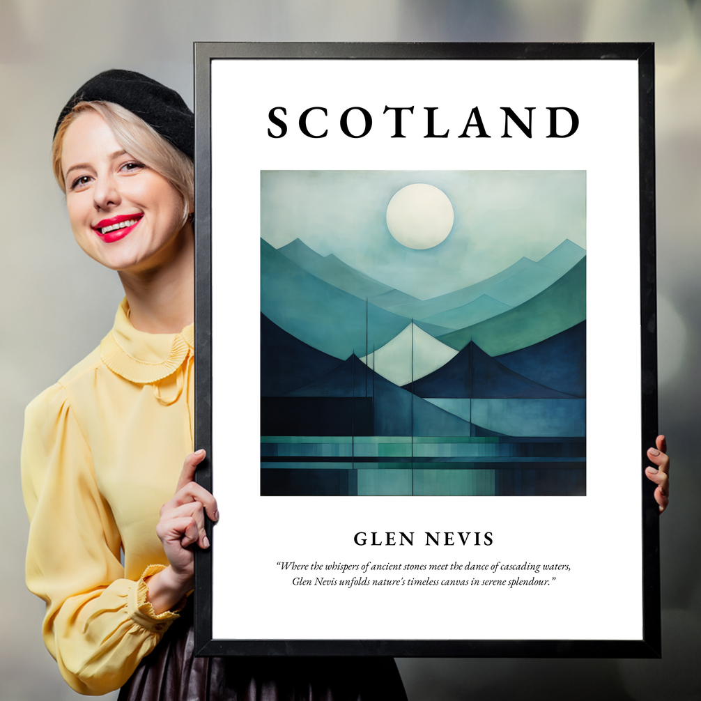 Person holding a poster of Glen Nevis