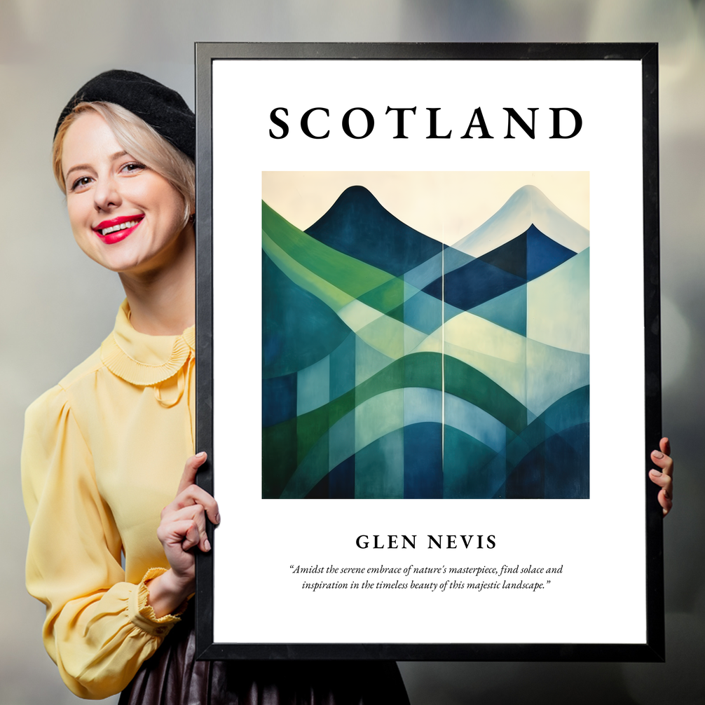 Person holding a poster of Glen Nevis