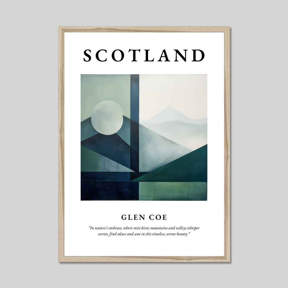 Poster in a natural frame with the word Scotland